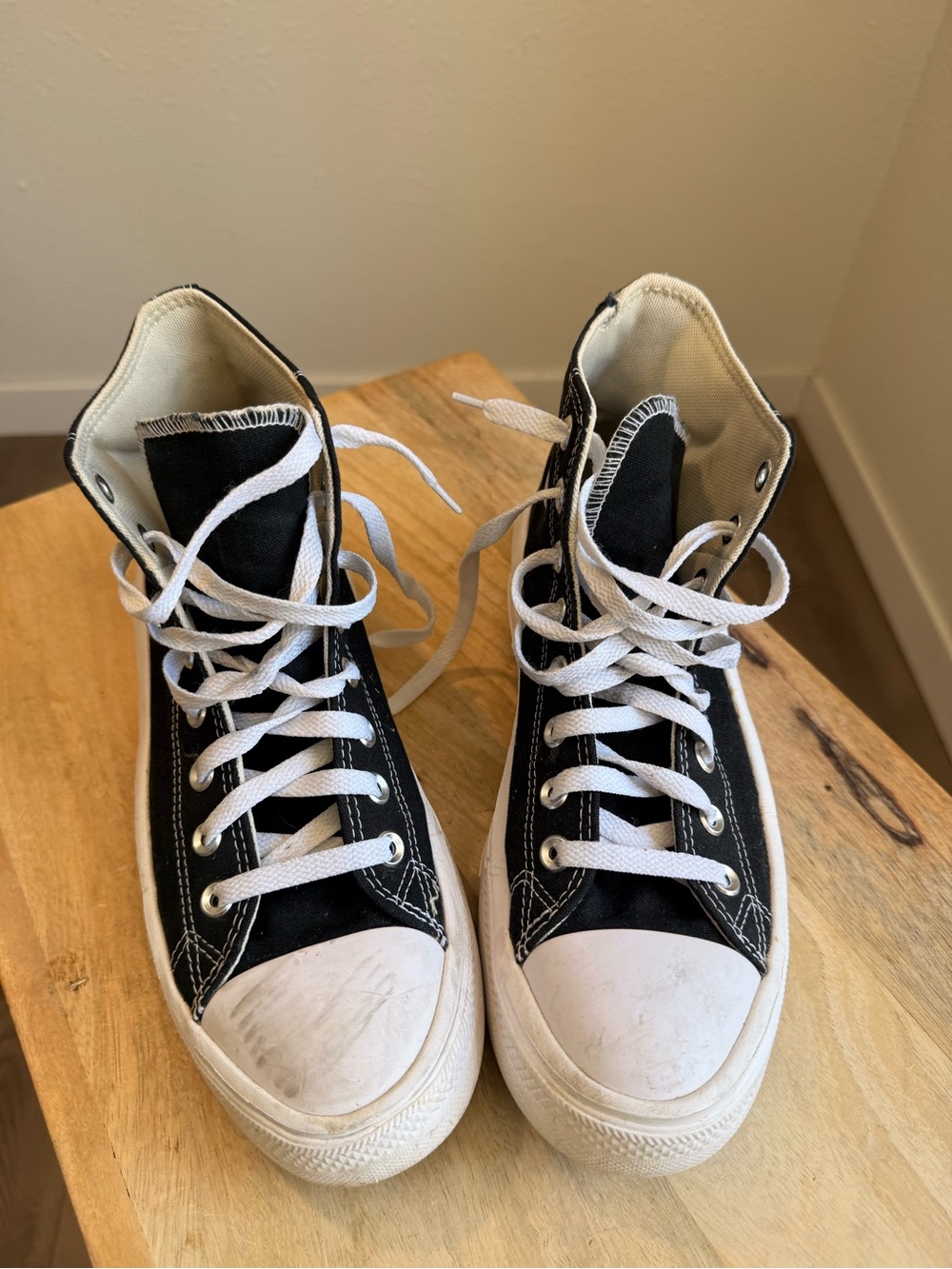Converse chuck taylor all star move canvas platform high top black white w10.5 - Picture 7 of 9